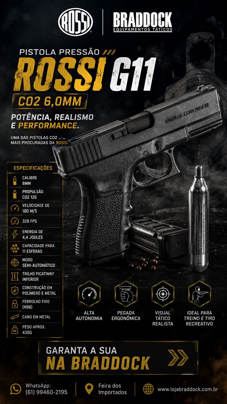 Rossi G11 anunciada pela Braddock